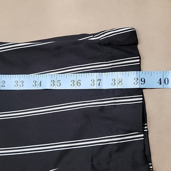 H&M, Size 8, High Waist, Paper Bag Style Pants, Black w/ White Stripes, NEW - Picture 7 of 15